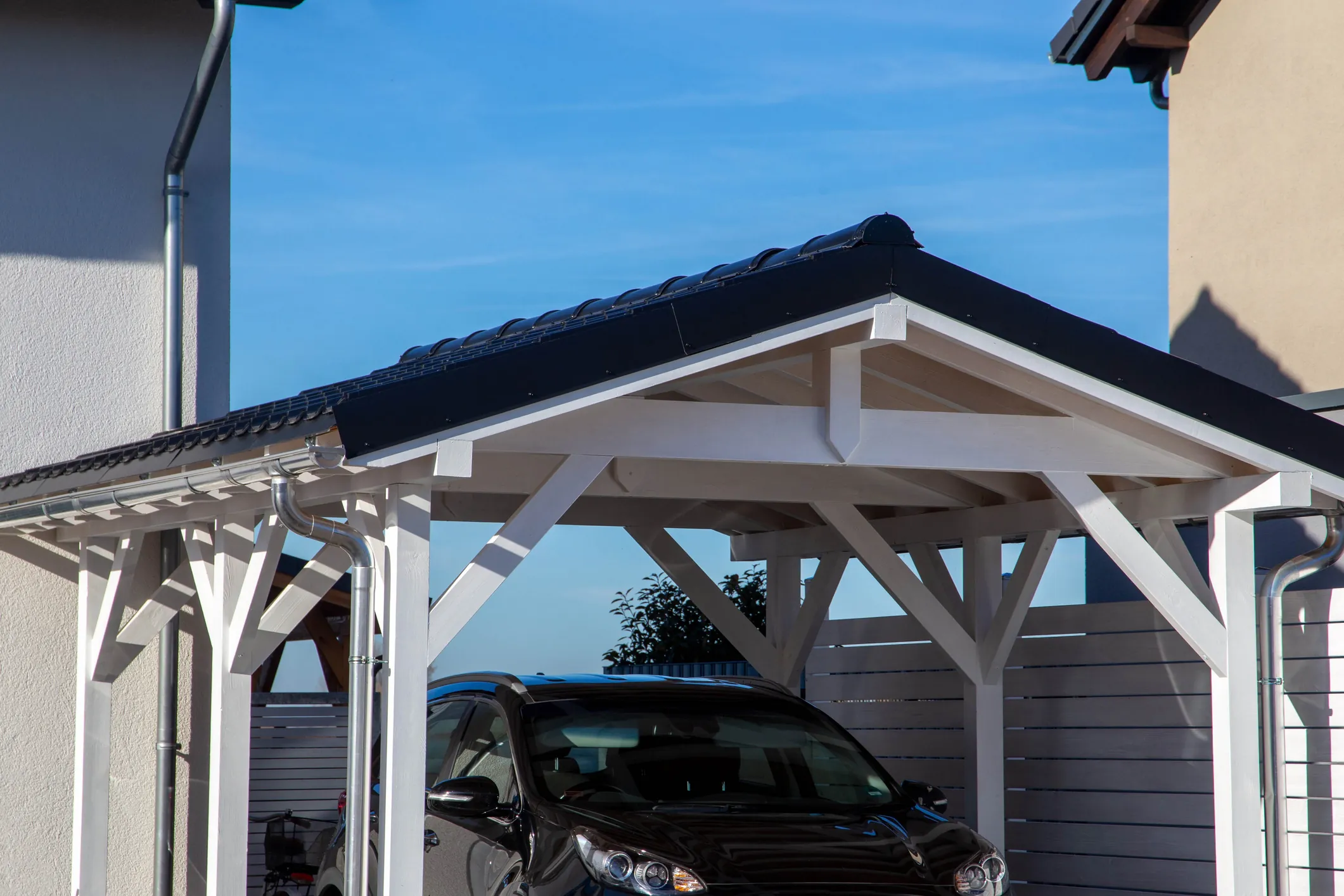 Car port construction by Vanguard Roofing