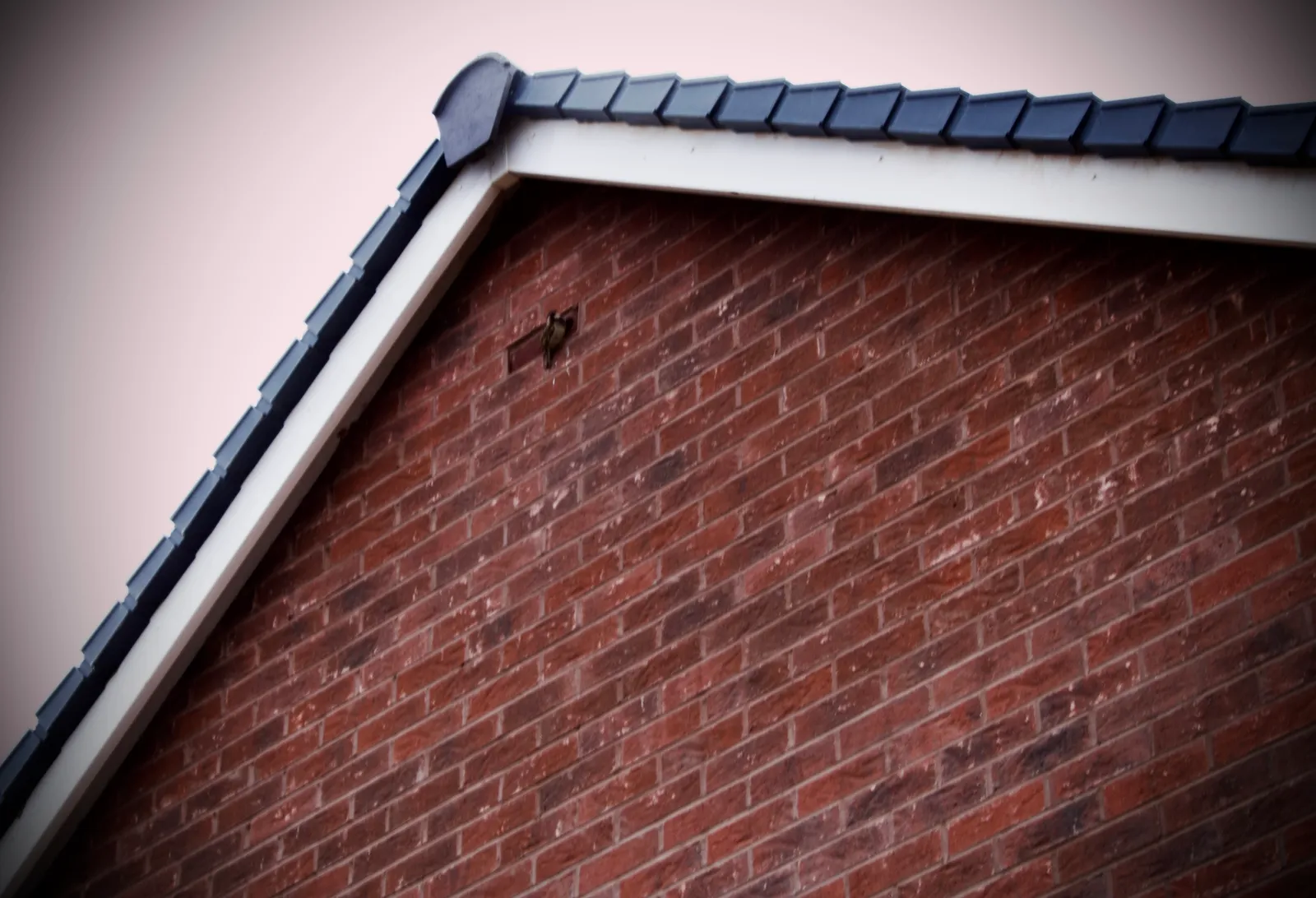 White UPVC fascia board fitted along a gable roofline on a brick house in Devizes