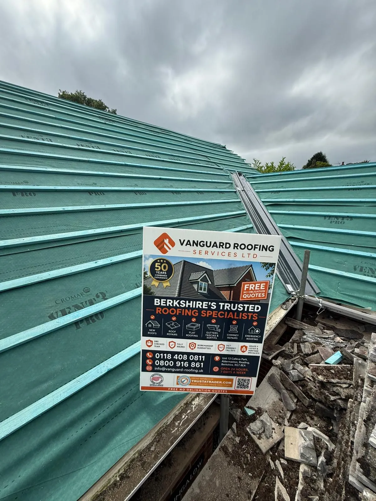Full re-roof on a detached property in Winchester