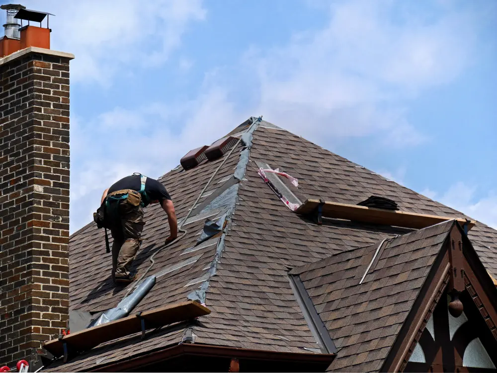 Storm damage roof repair in Winchester