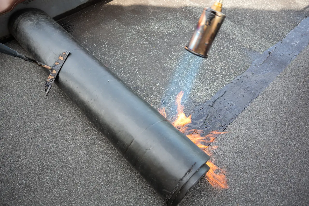 Single ply flat roof by Vanguard Roofing
